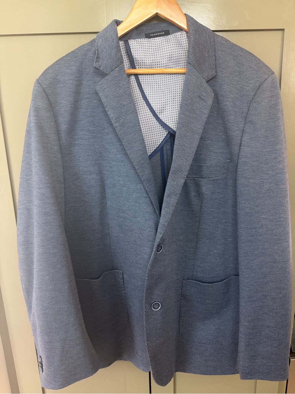 7 Diamonds Men's Navy Textured Knit Blazer
